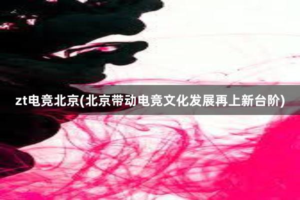 zt电竞北京(北京带动电竞文化发展再上新台阶)