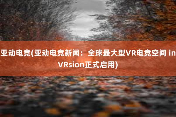 亚动电竞(亚动电竞新闻：全球最大型VR电竞空间 inVRsion正式启用)