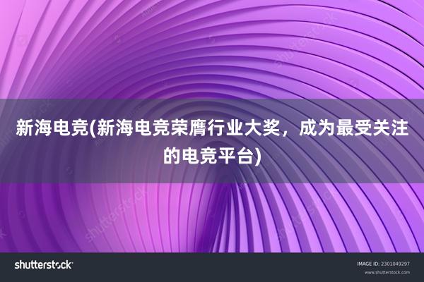 新海电竞(新海电竞荣膺行业大奖，成为最受关注的电竞平台)