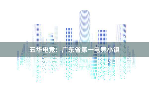 五华电竞：广东省第一电竞小镇