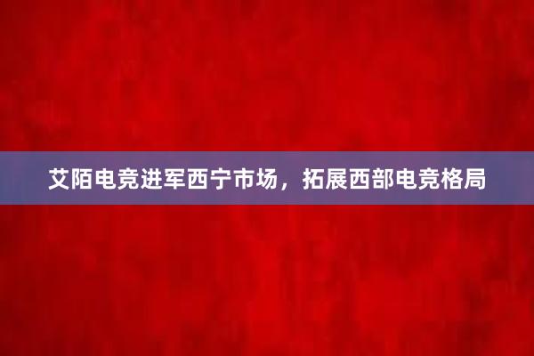 艾陌电竞进军西宁市场，拓展西部电竞格局