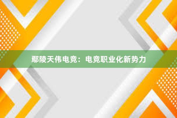 鄢陵天伟电竞：电竞职业化新势力